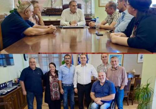 Συνάντηση του Δημάρχου με αντιπροσωπεία της Ε.ΚΑ.Σ.ΚΕ.ΝΟ.Π. για την απόδοση τιμής στη μνήμη του Γιάννη Κουτραφούρη